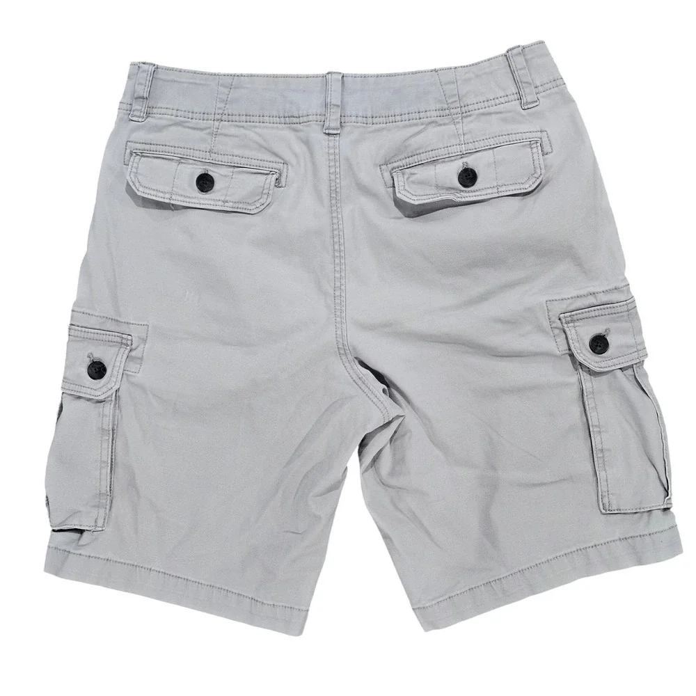 Urban Pipeline Cargo Shorts Mens 33‎ Grey Super-Flex Hits At Knee Stretch Cotton